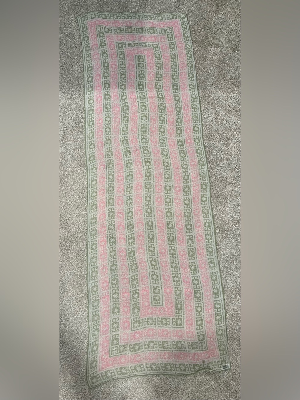 Vintage Vera Pink and Green Sheer Scarf